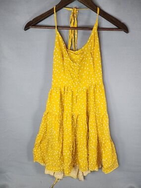SHEIN Yellow Polka Dot Midi Sundress